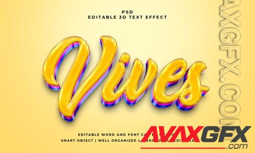 PSD vives 3d editable psd text effect with background