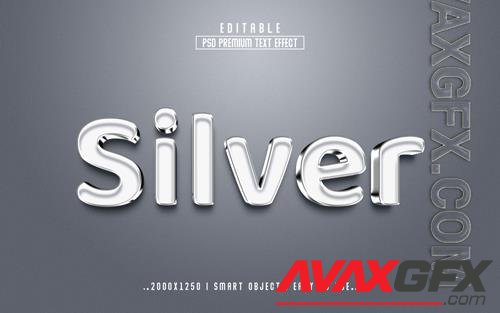 PSD silver 3d text effect style