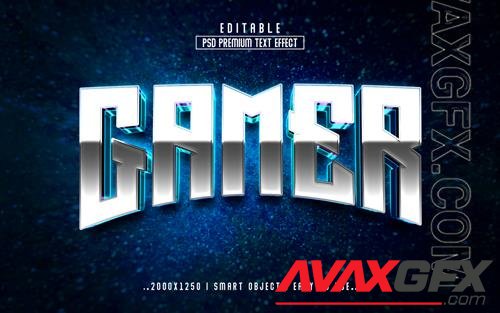 PSD gamer 3d text effect style psd template