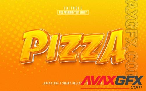 PSD pizza 3d text effect style