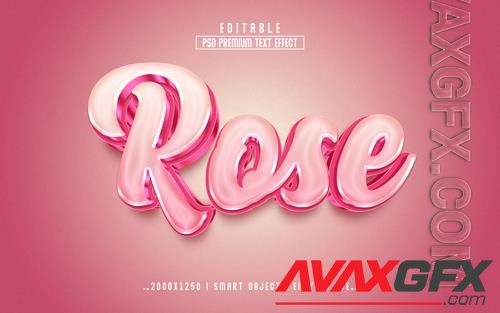 PSD rose 3d text effect style vol 2