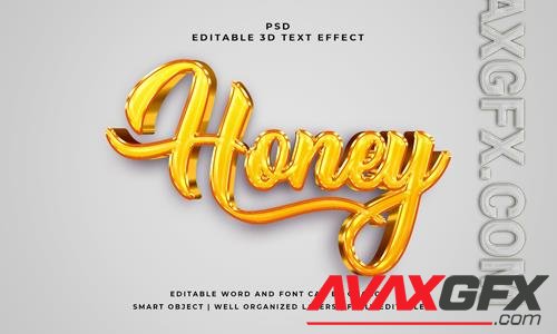 PSD honey 3d editable psd text effect with background