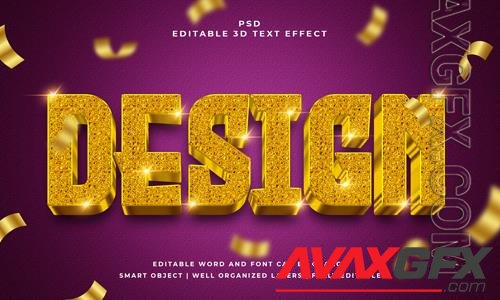 PSD design 3d editable psd text effect with background