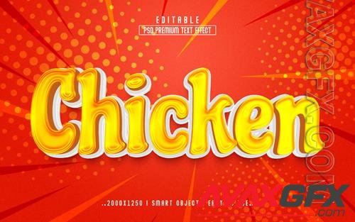 PSD chicken 3d text effect style