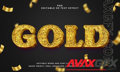 PSD gold 3d editable psd text effect with background