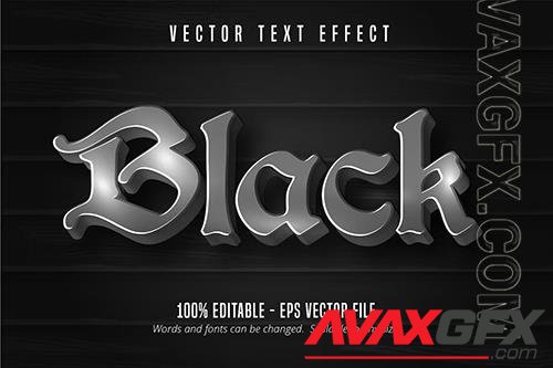 Black - Editable Text Effect, Font Style