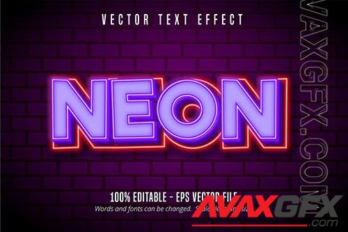 Neon Light - Eps Editable Text Effect, Font Style