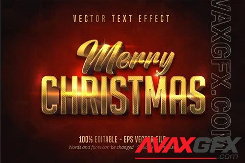 Christmas - Eps Editable Text Effect, Gold Font Style