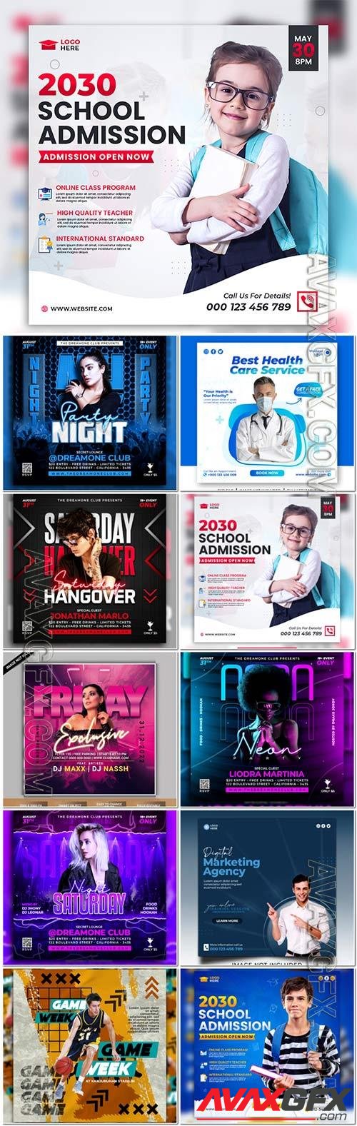 Flyer social media post, template banner psd set vol 26