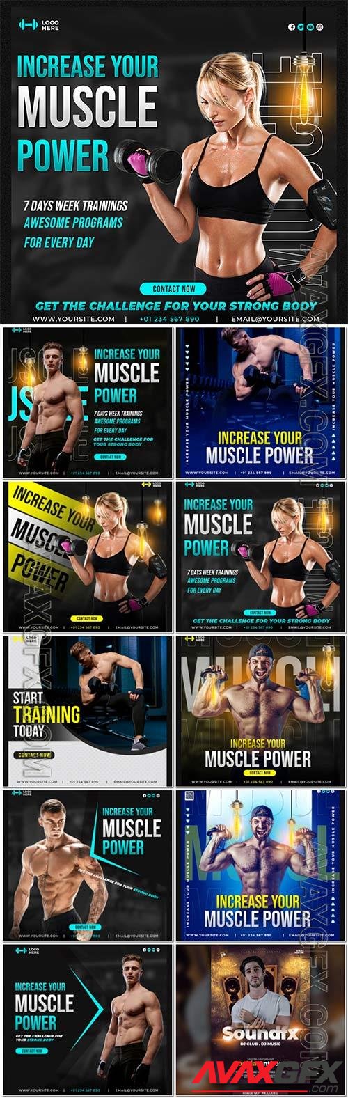 Sport social media promotion psd flyer template vol 13