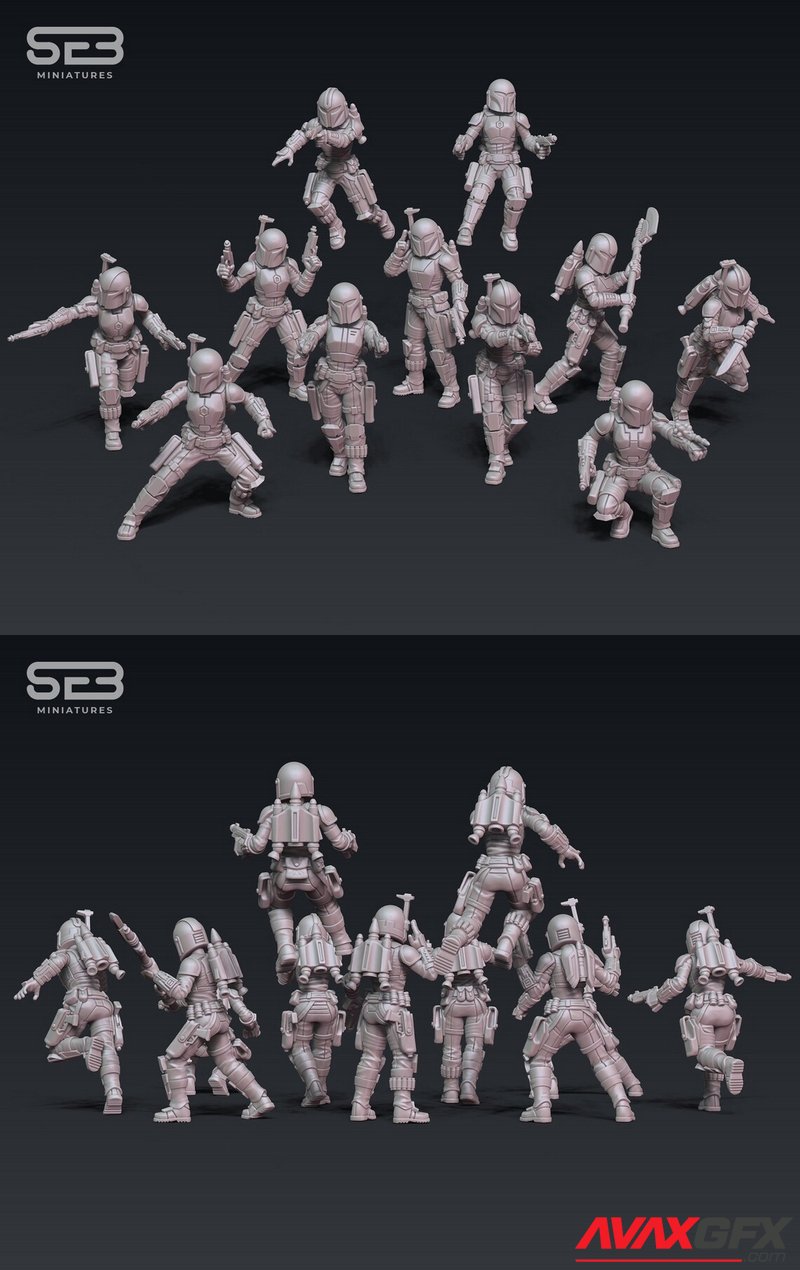 Mercenary Girls - Modular Kit - 3D Print Model STL