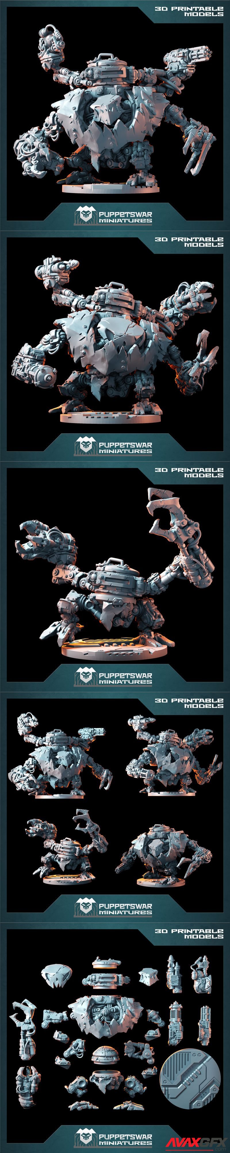 Puppetswar Miniatures - Karl Orc Walker - 3D Print Model STL