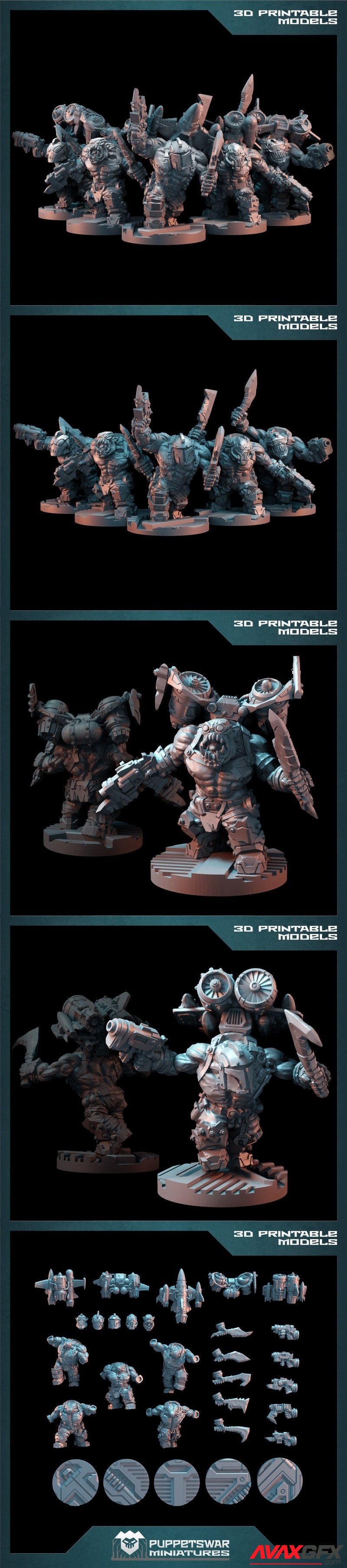 Puppetswar Miniatures - Rocket Orcs - 3D Print Model STL