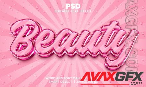 PSD beauty 3d editable photoshop text effect style with background