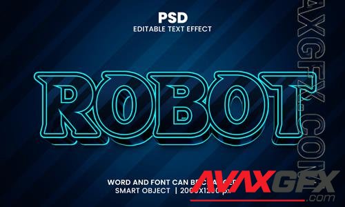 PSD robot 3d editable photoshop text effect style with background