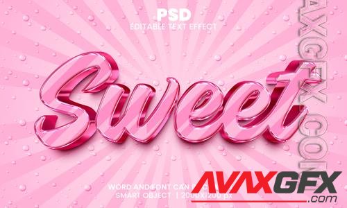 PSD sweet 3d editable photoshop text effect style with background