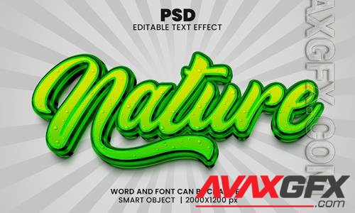 PSD nature 3d editable photoshop text effect style with background