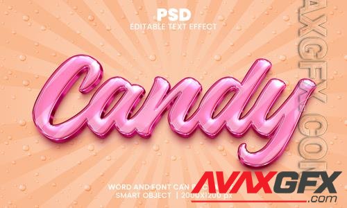 PSD candy 3d editable photoshop text effect style with background