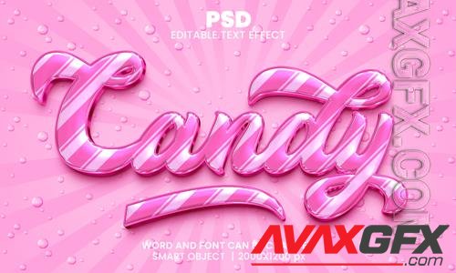 Candy pink color 3d editable photoshop text effect style with background