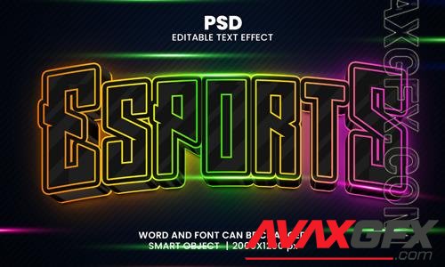 PSD esports gaming logo 3d editable photoshop text effect style with background