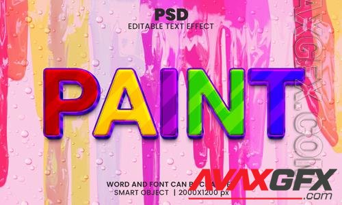 PSD paint colorful 3d editable photoshop text effect style with background