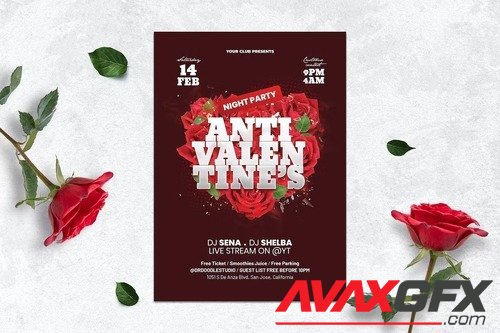 Anti Valentines Day Party Flyer UF2M2B4