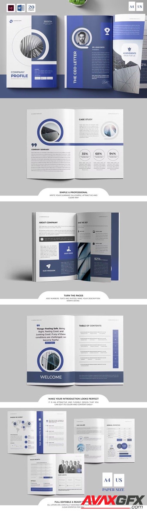 Company Profile Word & InDesign Template 2L8QUSA