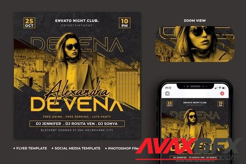 DJ Club Flyer Template H4TXTLR