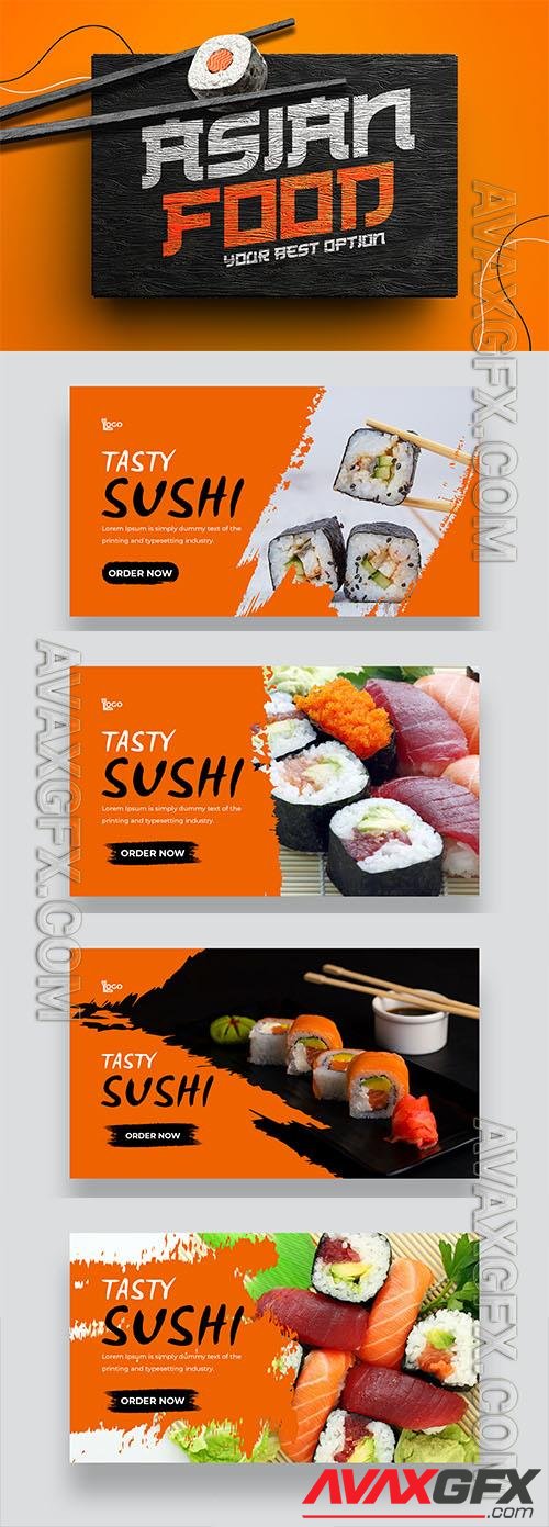 PSD sushi menu  web banner template