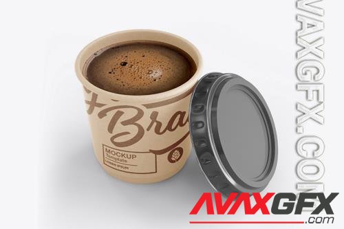 PSD paper cup with coffee mockup 3d render