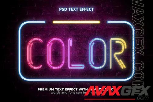 Colorful night neon glow text effect