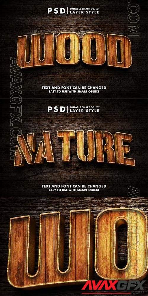 Editable Wooden Text Effect Psd