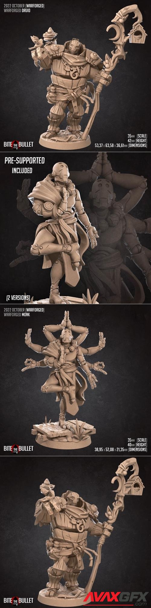 Warforged Monk and Druid – 3D Print