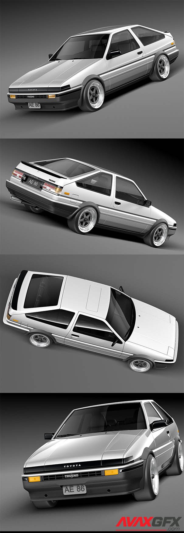 Toyota AE86 Levin 1983-1987 3D Model