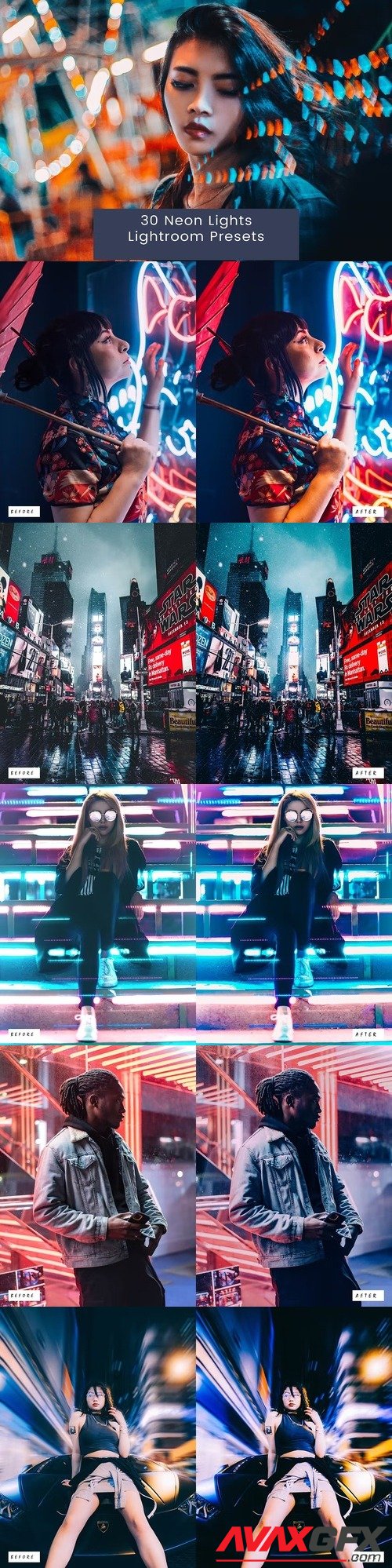 30 Neon Lights Lightroom Presets