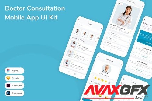 Doctor Consultation Mobile App UI Kit XUD2NKA