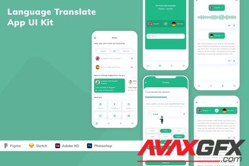 Language Translate App UI Kit W64TLS4