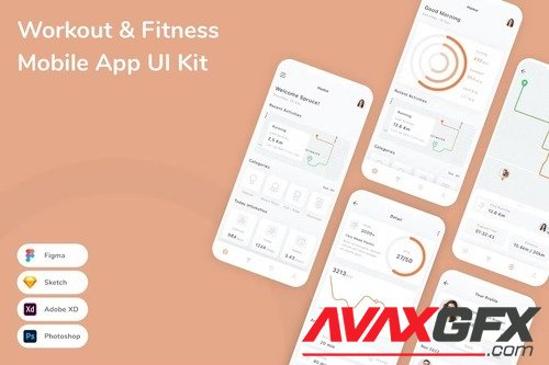 Workout & Fitness Mobile App UI KitYRUGD33