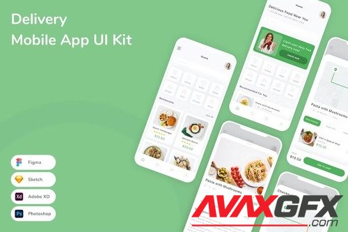 Delivery Mobile App UI Kit 2V88ZFW