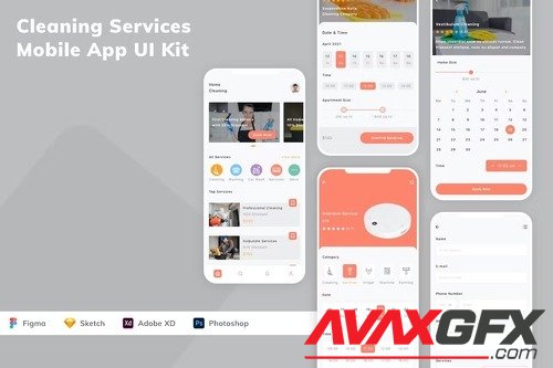 Cleaning Services Mobile App UI Kit VQBMGTA