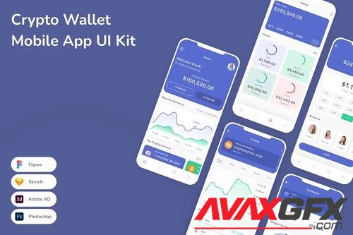 Crypto Wallet Mobile App UI Kit HRQ6FSU