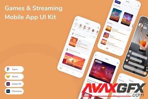 Games & Streaming Mobile App UI Kit BB9LJ73