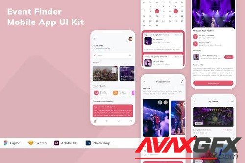 Event Finder Mobile App UI Kit  7WGB6XL