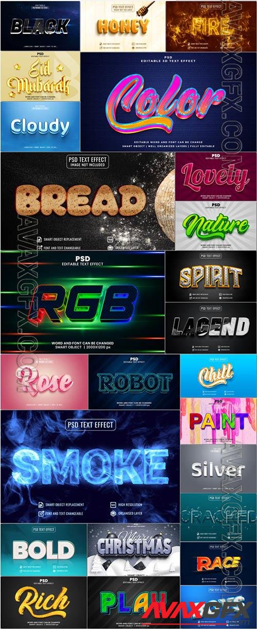 25 PSD 3d editable photoshop text effect style vol 4