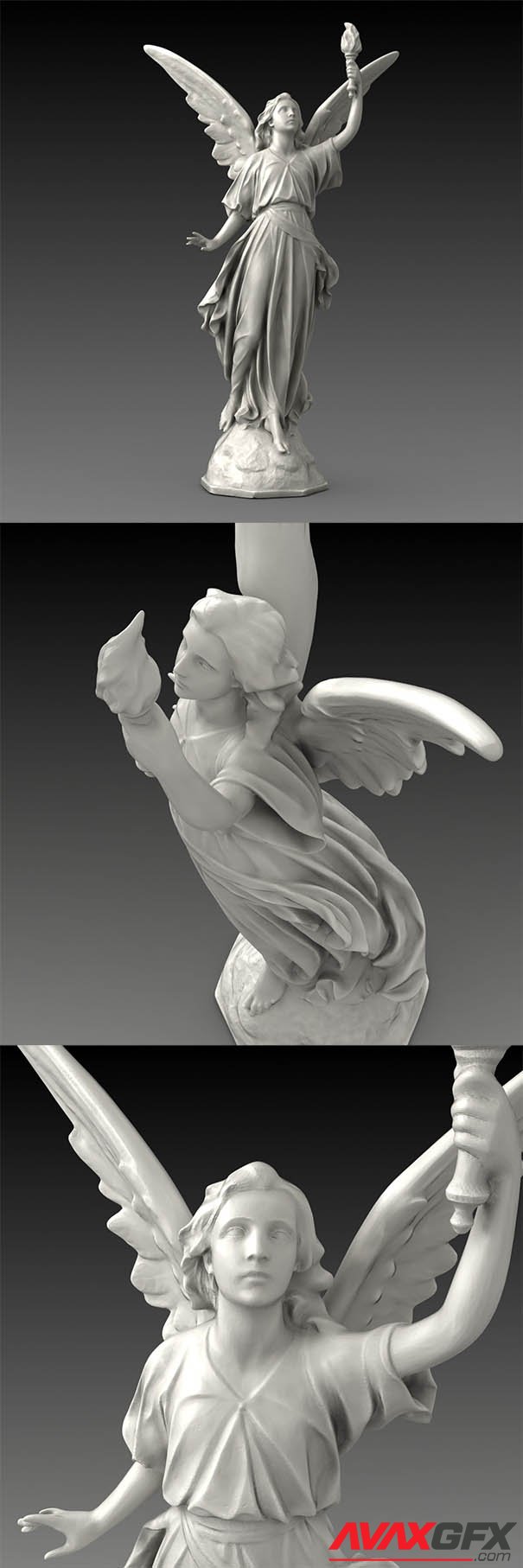 Goddess of Victory Statue 3D Model