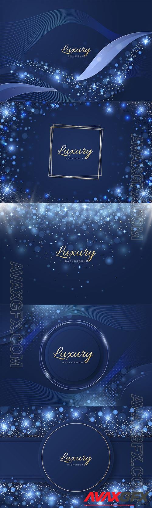 Vector realistic navy blue glitter background