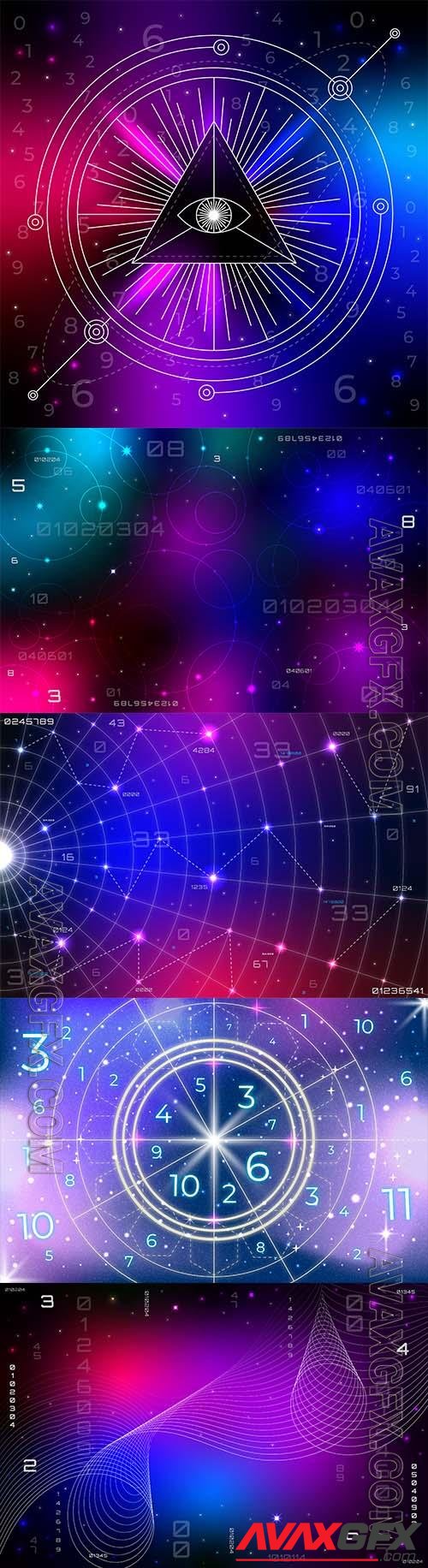 Numerology vector gradient background