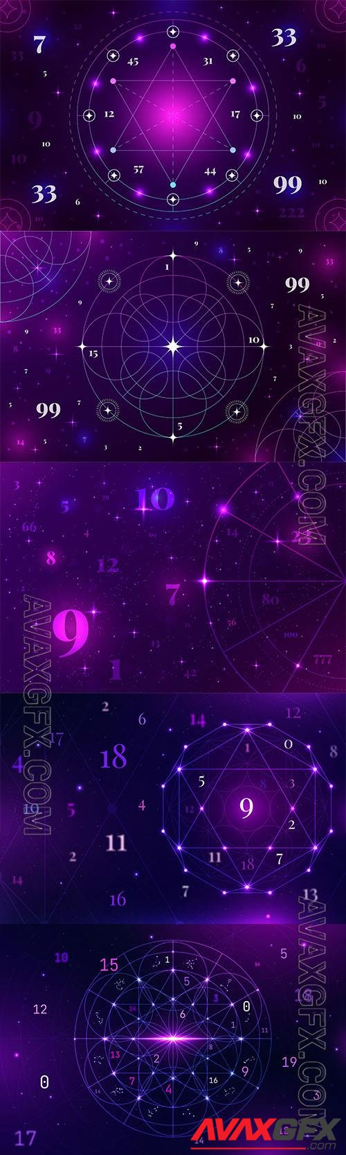 Vector gradient numerology background