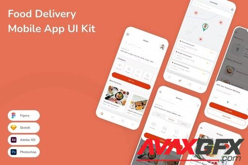 Food Delivery Mobile App UI Kit EV9PMJS
