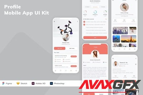 Profile Mobile App UI Kit Z66GTTY